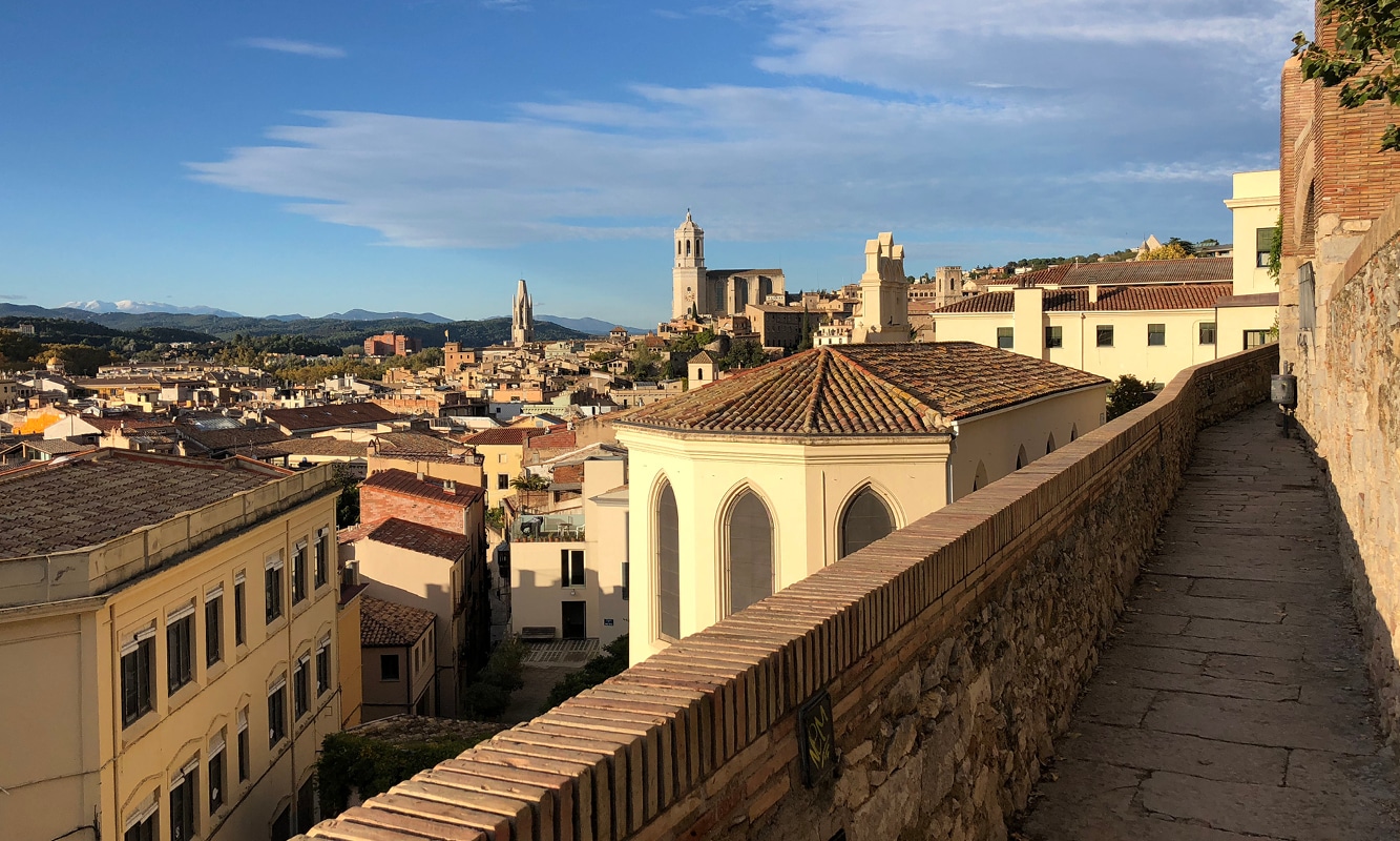 A spectacular view from the city walls of Girona