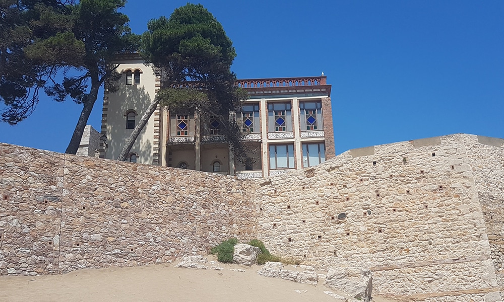 A view of Sant Martí d’Empúries from below on the beach